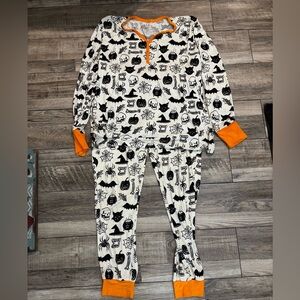 Little Sleepies Black and Orange Halloween Pajama Set women’s size large